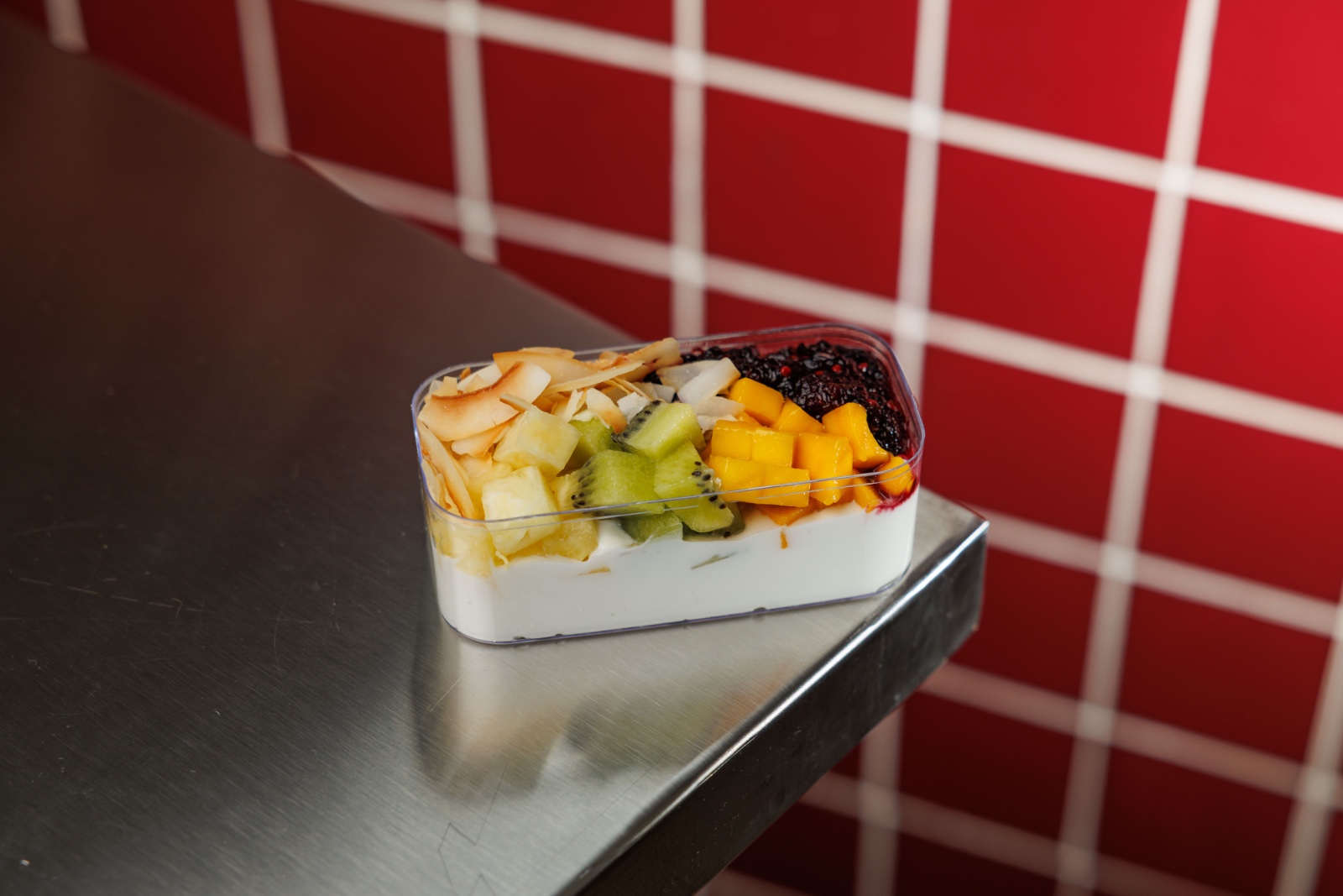 Yogurt Fruit Cup — vanilla flavored greek yogurt seasonal fruits, honey